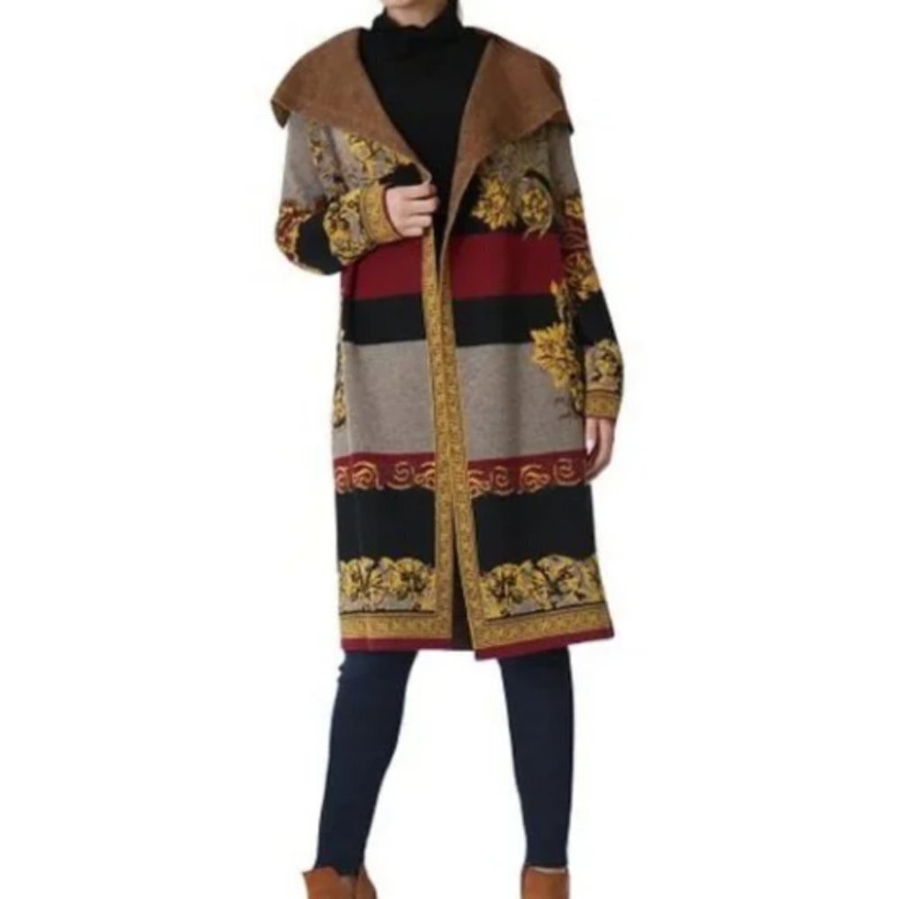 Maxsport Women's Baroque Long Duster Cardigan Sweater - S